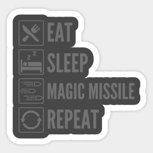 "Eat, Sleep, Magic Missile, Repeat - Wizard Class Print Sticker